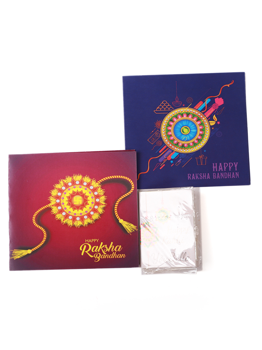 YouBella 2 Rakhi and 2 Greeting Card Combo for Brother (Multi-Colour) (YBRK_93)